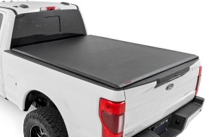 Ford F-250 Super Duty Soft Roll Up Bed Cover - Rough Country - Matte Black - '17-'23 Ford F-250 Super Duty Soft Roll Up Bed Cover - Rough Country - Matte Black - '17-'23